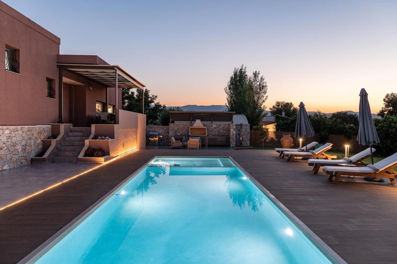 Villa Enny, 3 Bd With Private Heated Pool Agia  Bagian luar foto