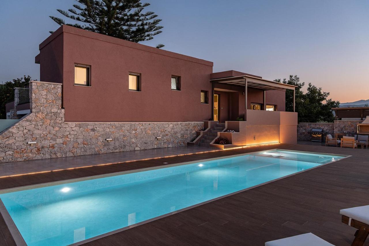 Villa Enny, 3 Bd With Private Heated Pool Agia  Bagian luar foto